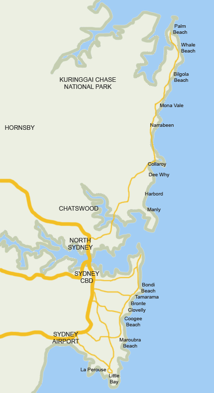 Bondi and Bay Explorer Route Map